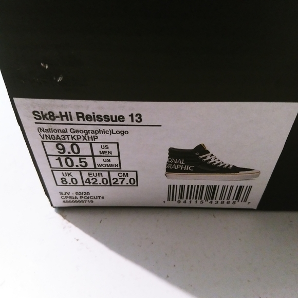 Vans x National Geographic Shoes High Size Sneakers Logo Size 8.5 9 - Picture 14 of 14
